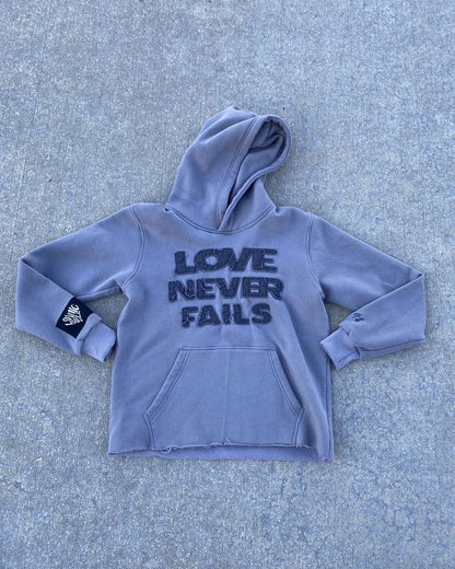 "Love Never Fails" Grey Hoodie