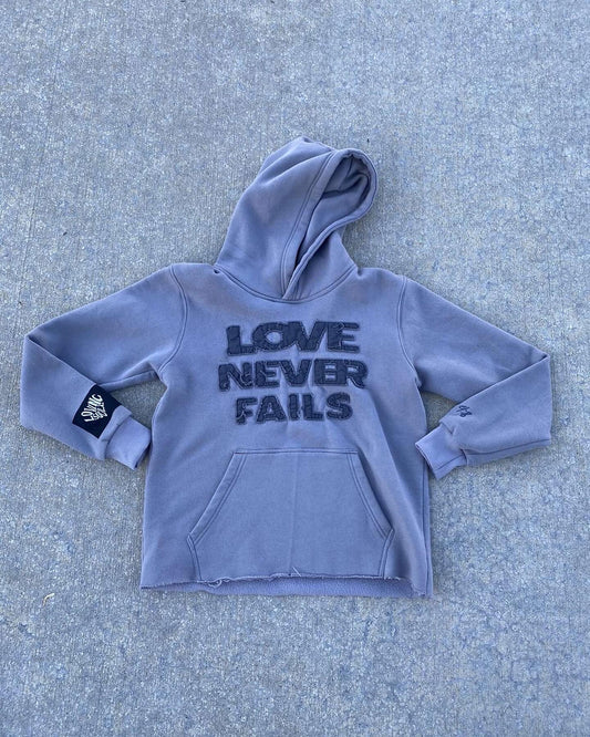 "Love Never Fails" Grey Hoodie